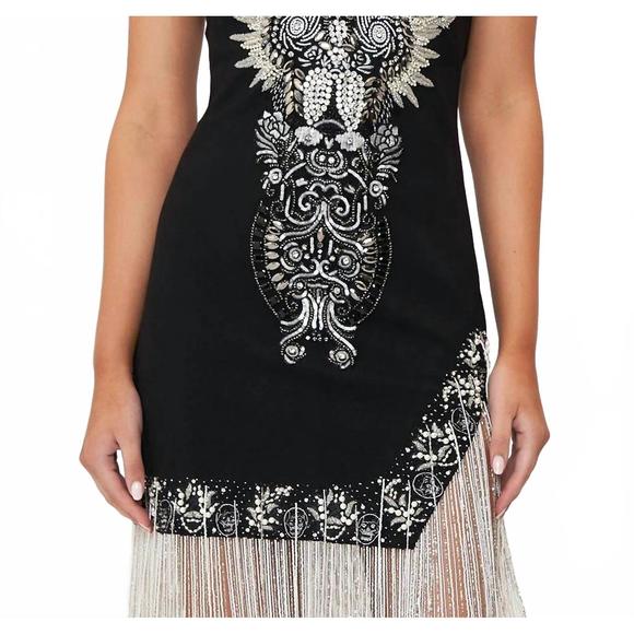 NEW CAMILLA cap sleeve collar dress in black
